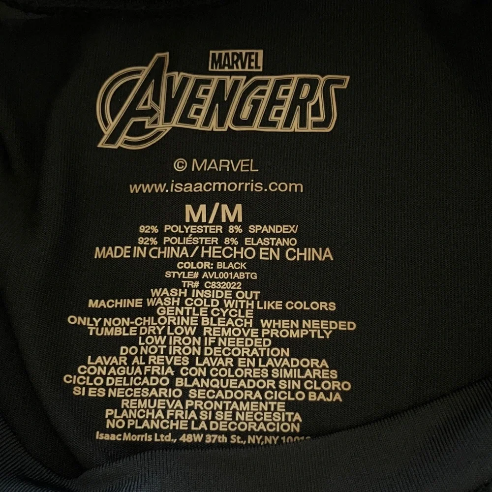 Marvel Avengers Black‎ Graphic Tee with matching Seim Trunks kid size M (8/10)